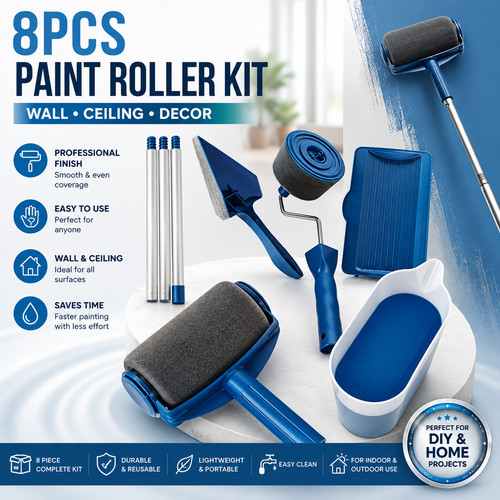 8pcs paint roller kit home - roller,
