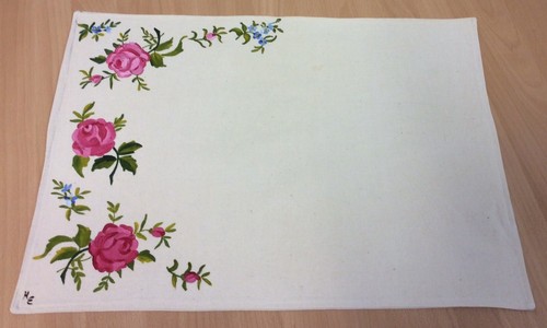 Small hand painted crisp linen - hand,