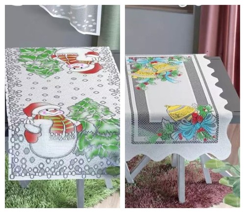 Christmas painted table runner - table,