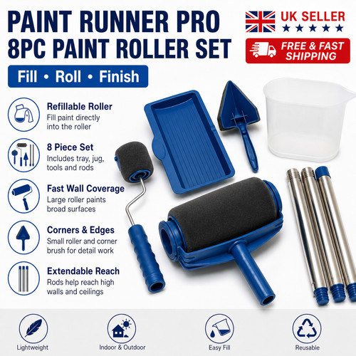 8pc paint runner pro roller - 8pc,